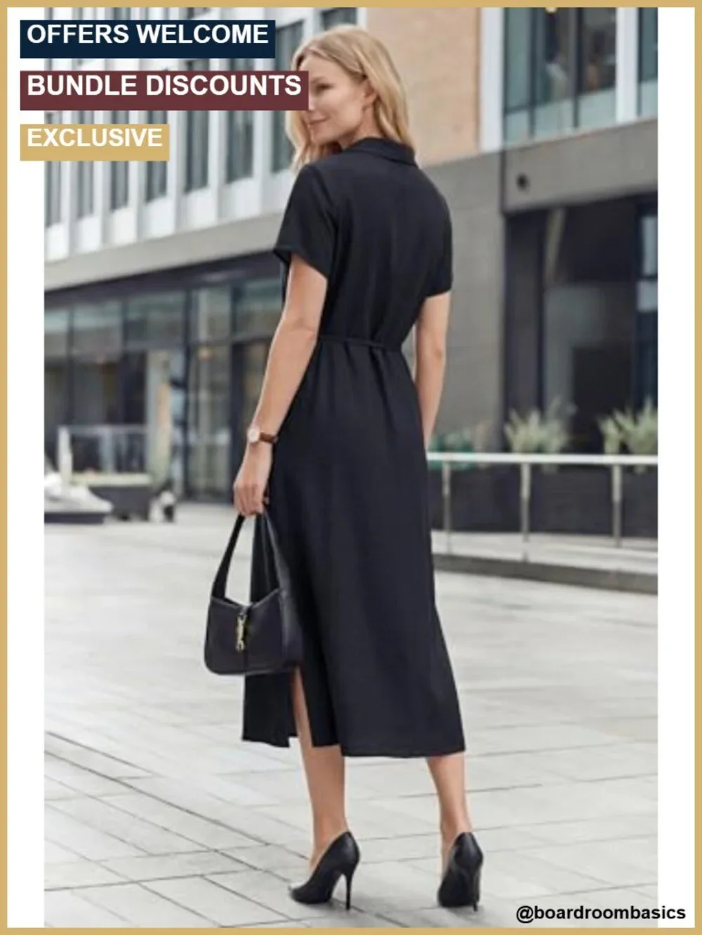 Linen Blend Midi Shirt Dress with Pockets, Short Sleeve